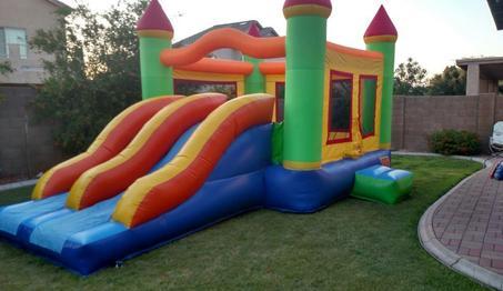 Toddler double slide bounce house combo