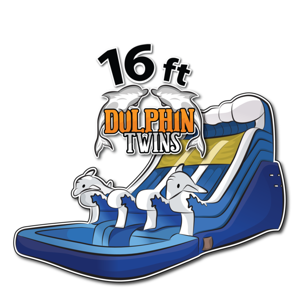 16ft dolphin twins water slide rental double lane